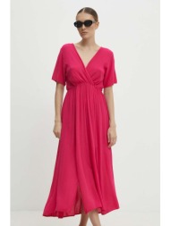 φόρεμα answear lab χρώμα: ροζ 100% βισκόζη