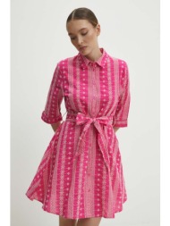 βαμβακερό φόρεμα answear lab χρώμα: ροζ 100% βαμβάκι