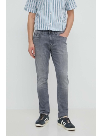 τζιν παντελόνι tommy jeans scanton χρώμα γκρι, dm0dm18733
