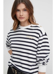 βαμβακερή μπλούζα tommy hilfiger γυναικεία, χρώμα: ναυτικό μπλε, ww0ww41235 100% βαμβάκι