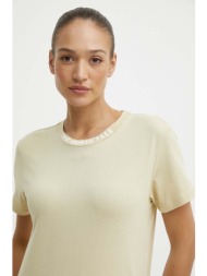 βαμβακερό μπλουζάκι the north face γυναικείο, χρώμα: μπεζ, nf0a87dj3x41 100% βαμβάκι