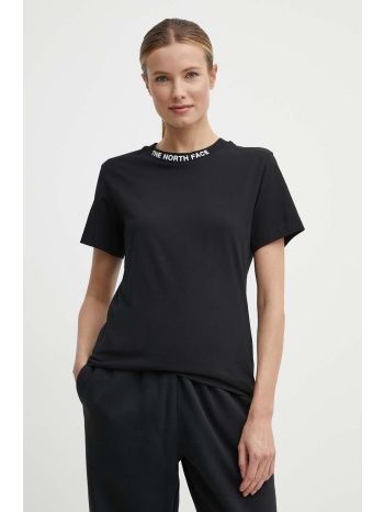 βαμβακερό μπλουζάκι the north face γυναικείο, χρώμα μαύρο