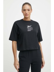 βαμβακερό μπλουζάκι reebok γυναικείο, χρώμα: μαύρο, 100075396 κύριο υλικό: 100% βαμβάκι
πλέξη λαστιχ