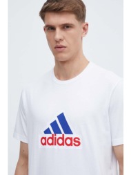 βαμβακερό μπλουζάκι adidas ανδρικό, χρώμα: άσπρο, is3234 100% βαμβάκι
