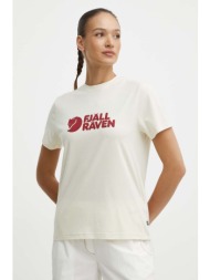 μπλουζάκι fjallraven fjällräven logo tee χρώμα: μπεζ, f87146 60% βαμβάκι, 40% πολυεστέρας