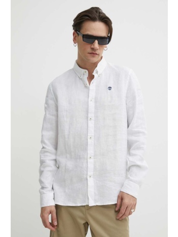 πουκάμισο από λινό timberland χρώμα άσπρο, tb0a2dc31001