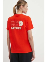 μπλουζάκι fjallraven walk with nature χρώμα: πορτοκαλί, f14600171 60% βαμβάκι, 40% πολυεστέρας