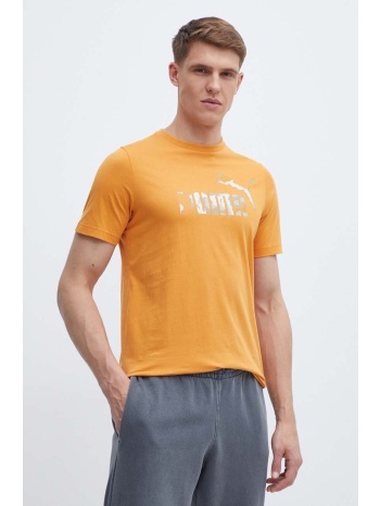 βαμβακερό μπλουζάκι puma ανδρικό, χρώμα πορτοκαλί, 675942