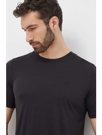 μάλλινο μπλουζάκι fjallraven abisko wool χρώμα μαύρο