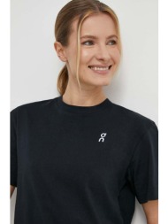 μπλουζάκι on-running graphic-t χρώμα: μαύρο 100% οργανικό βαμβάκι