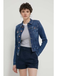 τζιν μπουφάν tommy jeans χρώμα: ναυτικό μπλε, dw0dw17959 98% βαμβάκι, 2% σπαντέξ