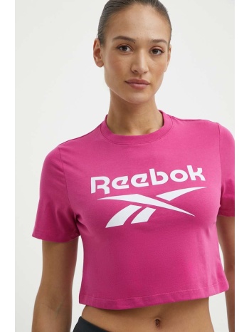 βαμβακερό μπλουζάκι reebok identity γυναικείο, χρώμα ροζ