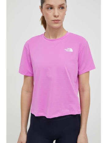 αθλητικό μπλουζάκι the north face flex circuit χρώμα ροζ
