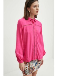 πουκάμισο με μείγμα από λινό medicine χρώμα: ροζ 70% βισκόζη, 30% λινάρι
