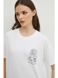 βαμβακερό μπλουζάκι medicine γυναικείο, χρώμα: άσπρο 95% βαμβάκι, 5% σπαντέξ