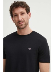 βαμβακερό μπλουζάκι gant ανδρικό, χρώμα: μαύρο, 2013033 100% βαμβάκι