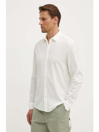 βαμβακερό πουκάμισο pepe jeans marcel ανδρικό, χρώμα μπεζ