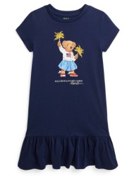 παιδικό βαμβακερό φόρεμα polo ralph lauren χρώμα: ναυτικό μπλε, 312953280001 : 100% βαμβάκι