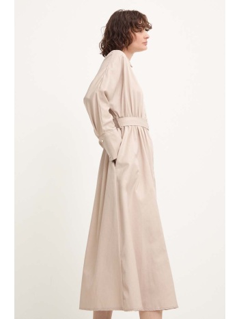 βαμβακερό φόρεμα answear lab χρώμα μπεζ 100% βαμβάκι