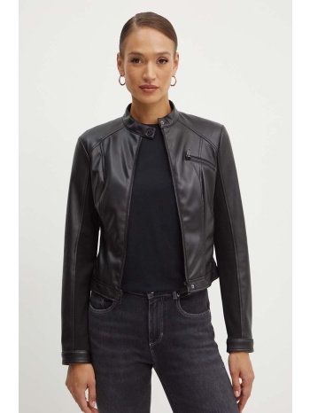 μπουφάν guess fiammetta χρώμα μαύρο, w4yl04 we480 υλικό 4