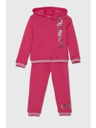 παιδική βαμβακερή αθλητική φόρμα guess χρώμα: ροζ, k4yg00 ka6r4 100% βαμβάκι