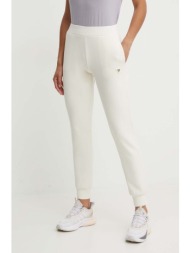 παντελόνι φόρμας guess olympe χρώμα: μπεζ, v4yb08 kcay2 47% πολυεστέρας, 42% modal, 11% σπαντέξ