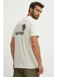 αθλητικό μπλουζάκι fjallraven walk with nature χρώμα: μπεζ, f12600216 60% βαμβάκι, 40% πολυεστέρας