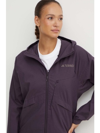 σακάκι εξωτερικού χώρου adidas terrex xperior χρώμα μοβ