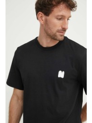 βαμβακερό μπλουζάκι msgm ανδρικό, χρώμα: μαύρο, 3740mm111.247798 100% βαμβάκι