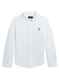 παιδικό βαμβακερό πουκάμισο polo ralph lauren χρώμα: άσπρο, 322914506002 100% βαμβάκι