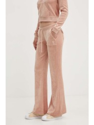 βελούδινο παντελόνι φόρμας juicy couture caisa χρώμα: μπεζ, jcsebj008 46% βαμβάκι, 32% μπαμπού, 22% 