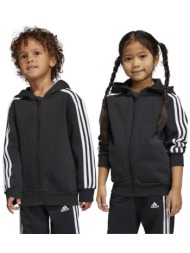 παιδική μπλούζα adidas χρώμα: μαύρο, με κουκούλα 70% βαμβάκι, 30% ανακυκλωμένος πολυεστέρας