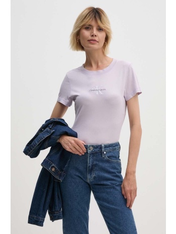 βαμβακερό μπλουζάκι calvin klein jeans γυναικείο, χρώμα