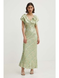 φόρεμα never fully dressed tilda dress χρώμα: πράσινο, nfddr1350 κύριο υλικό: 84% βισκόζη, 16% μεταλ