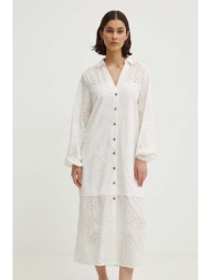 βαμβακερό φόρεμα never fully dressed jenna shirt dress χρώμα: άσπρο, nfddr1349 100% βαμβάκι