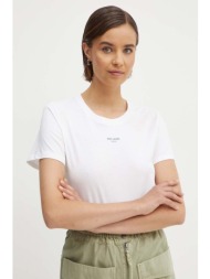 βαμβακερό μπλουζάκι pepe jeans emily γυναικείο, χρώμα: άσπρο, pl505877 100% βαμβάκι