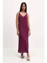 φόρεμα weekend max mara χρώμα: μοβ, 2415321013600 60% βαμβάκι, 40% ακρυλικό