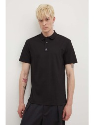 βαμβακερό μπλουζάκι πόλο hugo χρώμα: μαύρο, 50517638 100% βαμβάκι
