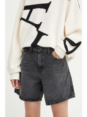 τζιν σορτς levi`s high baggy short χρώμα μαύρο, a9311 100%