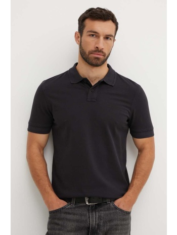 βαμβακερό μπλουζάκι πόλο boss orange χρώμα μαύρο, 50507813