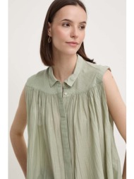 πουκάμισο pepe jeans mina χρώμα: πράσινο, pl304892 75% βαμβάκι, 25% βισκόζη