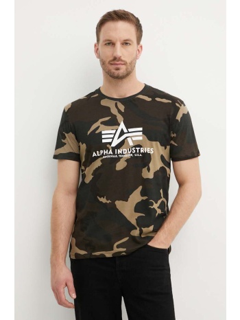 βαμβακερό μπλουζάκι alpha industries basic χρώμα πράσινο