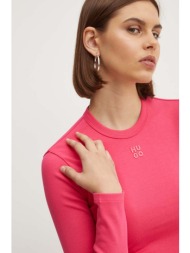longsleeve hugo χρώμα: ροζ, 50518378 66% βαμβάκι, 29% ανακυκλωμένος πολυεστέρας, 5% σπαντέξ