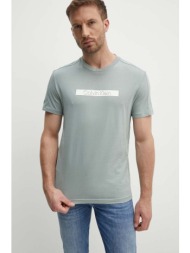 βαμβακερό μπλουζάκι calvin klein ανδρικό, χρώμα: γκρι, k10k113110 100% βαμβάκι