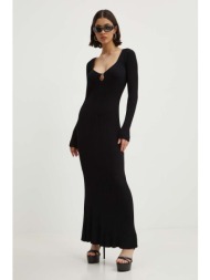 φόρεμα moschino jeans χρώμα: μαύρο, 0486.8205 83% βισκόζη, 17% πολυεστέρας