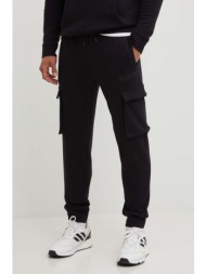 παντελόνι φόρμας guess aldwin χρώμα: μαύρο, z4yb08 kaij1 85% βαμβάκι, 15% πολυεστέρας