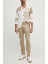 παντελόνι tommy hilfiger χρώμα: μπεζ, mw0mw28883 96% βαμβάκι, 4% σπαντέξ