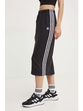 φούστα adidas originals knitted skirt χρώμα μαύρο, iy7279