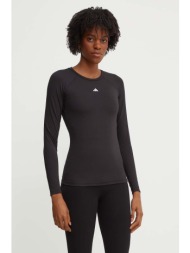 μακρυμάνικο προπόνησης adidas performance techfit χρώμα: μαύρο, ik7918 83% ανακυκλωμένος πολυεστέρας