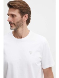 βαμβακερό μπλουζάκι guess ανδρικό, χρώμα: άσπρο, m4yi0a kccm1 100% βαμβάκι